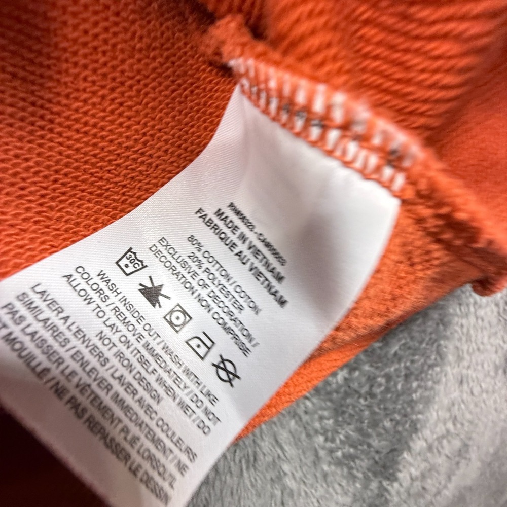 Nike Sportswear Women's Icon Clash Orange Crewneck Crop Top Sweatshirt Oversized - Picture 4 of 8